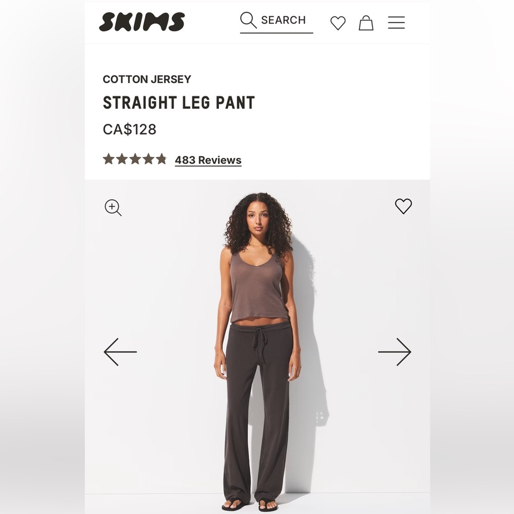 SKIMS Chocolate Straight Leg Pants